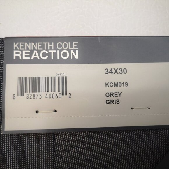 NWT Reaction Kenneth Cole Men's Size 34/30 Straight Legs Grey Flat Front Pants - Picture 8 of 13